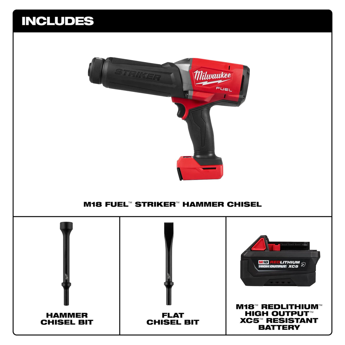 Milwaukee M18 FUEL™ STRIKER™ Hammer Chisel Kit