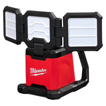 Milwaukee Tool M18 18-Volt Lithium-Ion Cordless 4500 Lumens ROVER Dual Power Triple-Panel Flood & Area Light