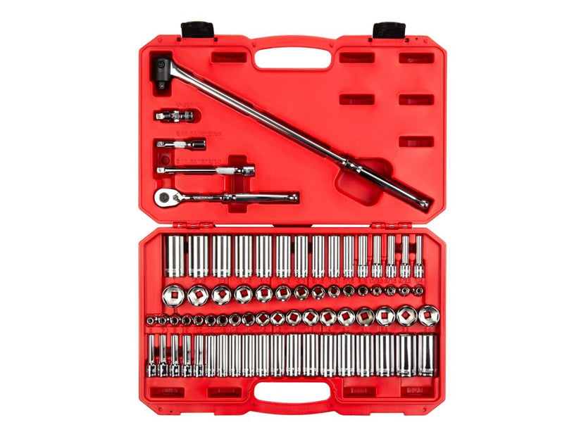 TEKTON 3/8 Inch Drive 6-Point Socket and Ratchet Set with Case, 73-Piece (1/4-1 in., 6-24 mm) | SKT15311 Main image