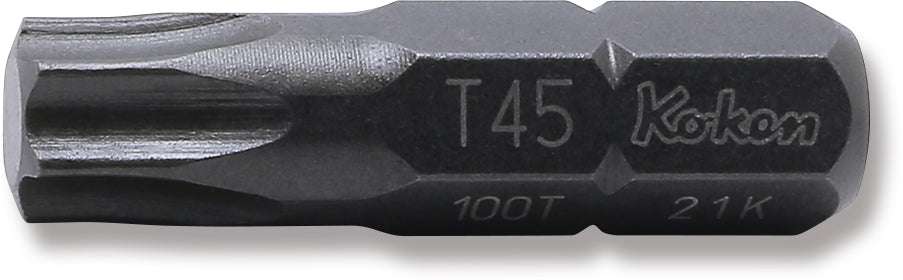 Ko-ken 100T.32-T45H 5/16 Hex Dr. Tamper-Resistant TORXÂ® T45H Bit - Length 32mm
