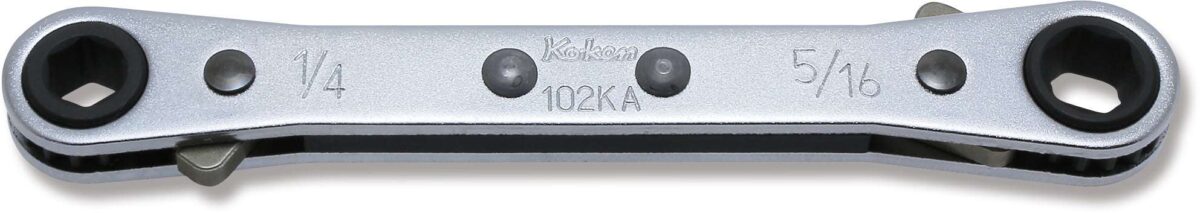Ko-ken 102KA-3/8X7/16 Ratcheting Ring Wrench  3/8x7/16 6 point Length 141mm Reversible Main image
