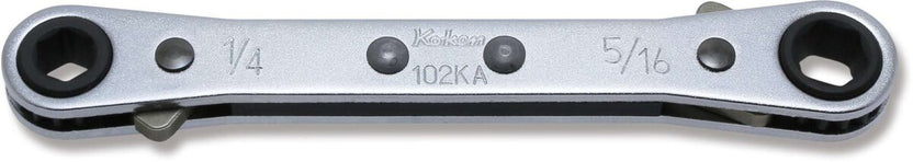 Ko-ken 102KA-3/8X7/16 Ratcheting Ring Wrench  3/8x7/16 6 point Length 141mm Reversible Main image