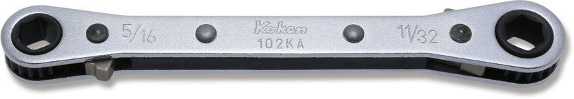 Ko-ken 102KA-7/32X1/4 Ratcheting Ring Wrench  7/32x1/4 6 point Length 108mm Reversible Main image