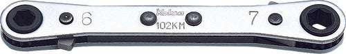 Ko-ken 102KM-12X14 Ratcheting Ring Wrench  12x14mm 6 point Length 146mm Reversible Main image