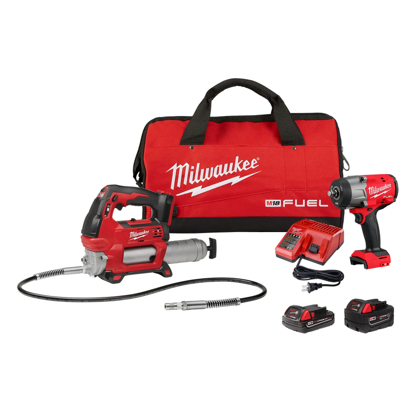 Milwaukee Tool M18 FUEL 1/2" HTIW w/ Friction Ring & Grease Gun Combo Kit Main image