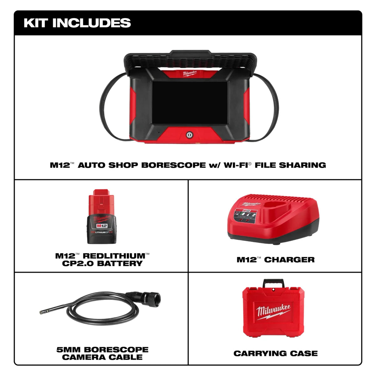 Milwaukee Tool M12 Auto Shop Borescope with Wi-Fi File Sharing Secondary image