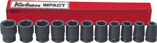 Ko-ken 13242M 3/8 Sq. Dr. Socket Set  9-19mm 6 point   11 pieces