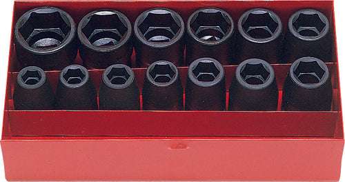 Ko-ken 14241M-05 1/2 Sq. Dr. 13 Piece Impact 12-Point Socket Set  10-27mm