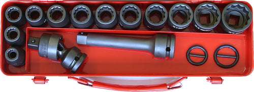 Ko-ken 14245M-6P 1/2 Sq. Dr. 18 Piece Impact 6-Point Socket Set  10-27mm