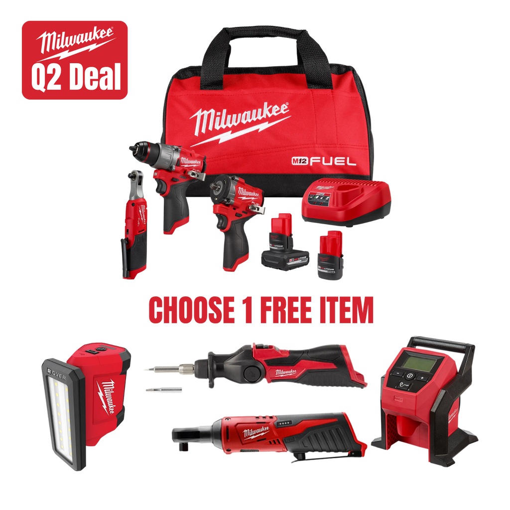 NEW Milwaukee Tool M12 FUEL 3-Tool Combo Kit w/ FREE Item
