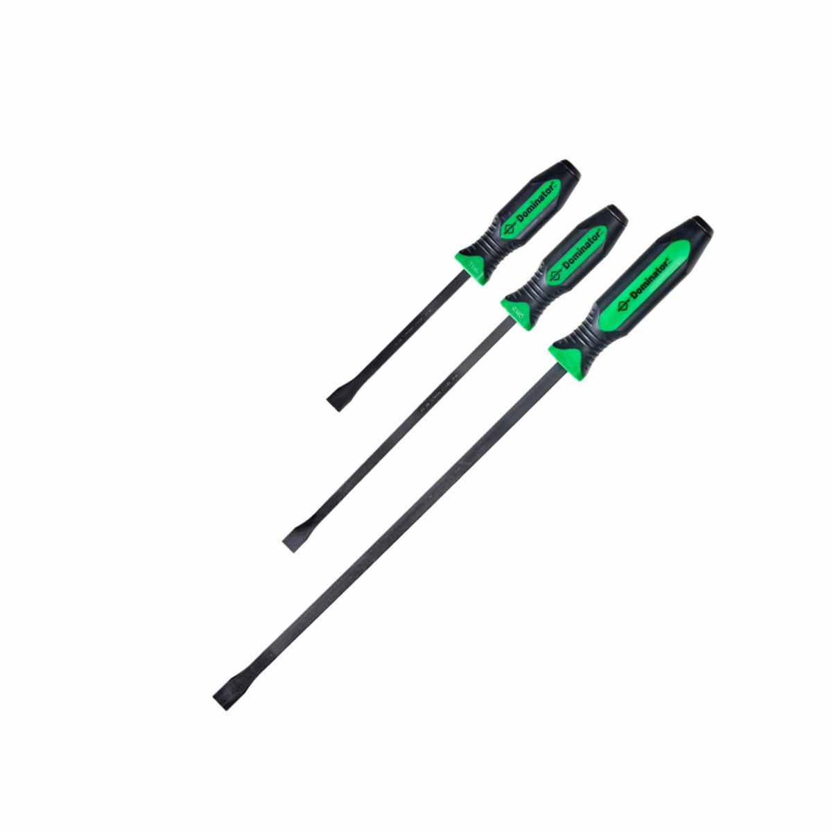 3PC Curved Pry Bar Set Green [12"/17"/25"]