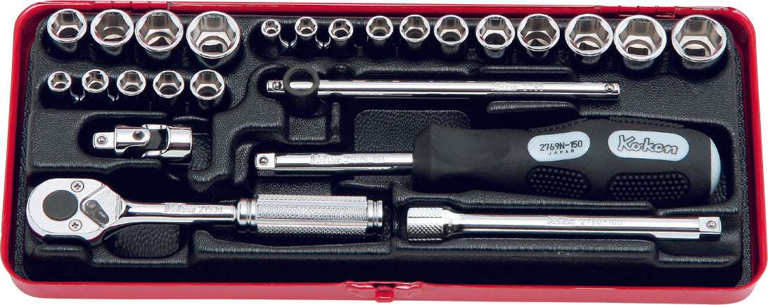 Ko-ken 2203A 1/4 Sq. Dr. 10 Piece SAE 6-Point Socket Set  3/16-1/2 Main image