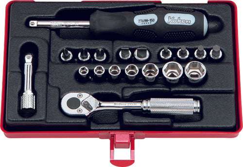 Ko-ken 2275 1/4 Sq. Dr. Socket set   6 point   19 pieces Main image
