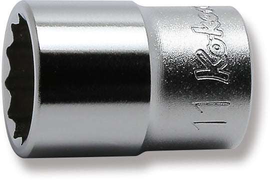 Ko-ken 2405M-12 1/4 Sq. Dr. Socket  12mm 12 point Length 22mm