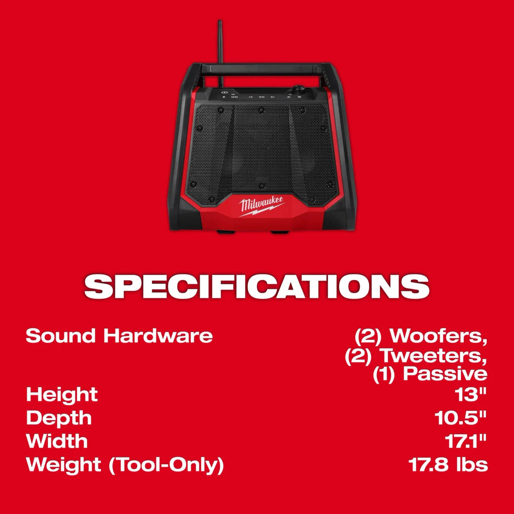 Milwaukee Tool M18 Bluetooth Jobsite Radio and Charger
