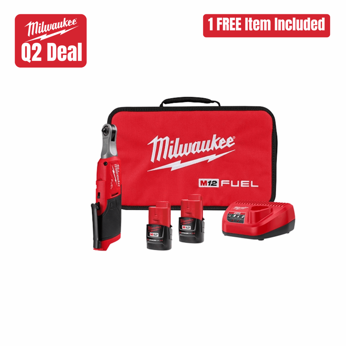 Milwaukee Tool M12 FUEL 1/4" High Speed Ratchet Kit
