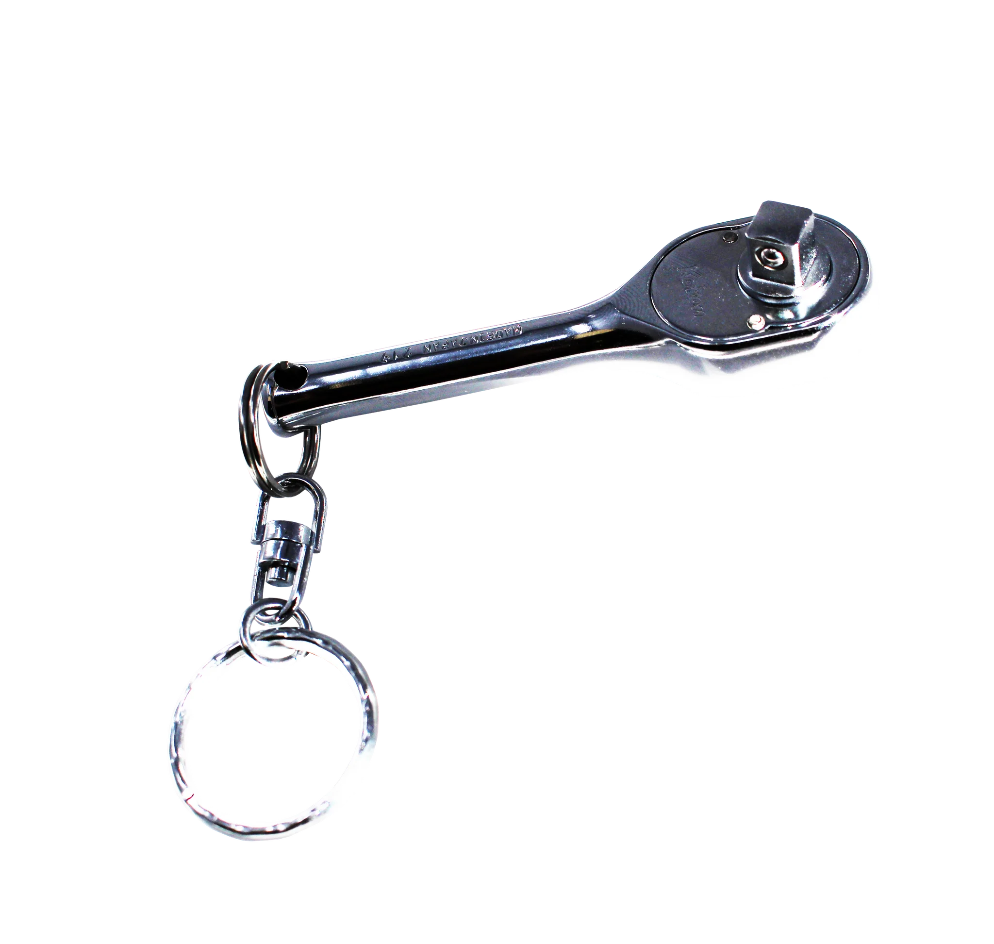 1/4 Sq. Dr. Ratchet Handle 20 teeth Short Length 75mm Key Ring Main image