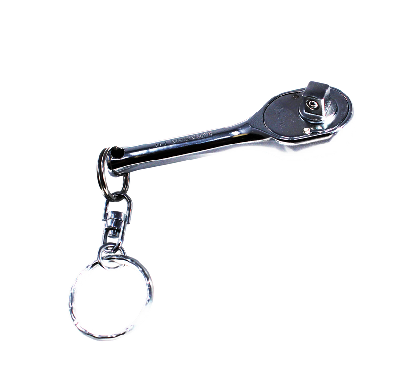 1/4 Sq. Dr. Ratchet Handle 20 teeth Short Length 75mm Key Ring Main image