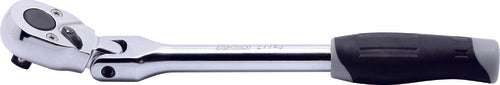 Ko-ken 2774JS 1/4 Sq. Dr. Ratchet Handle  20 teeth Short Length 116mm Flexible Head Plastic Handle Main image