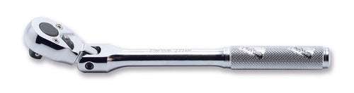 Ko-ken 2774P 1/4 Sq. Dr. Ratchet Handle  20 teeth  Length 161mm Flexible Head Polished Handle Main image