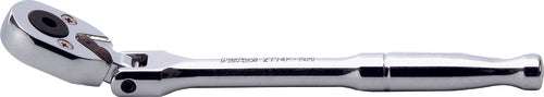 Ko-ken 2774PS 1/4 Sq. Dr. Ratchet Handle  20 teeth Short Length 116mm Flexible Head Polished Handle