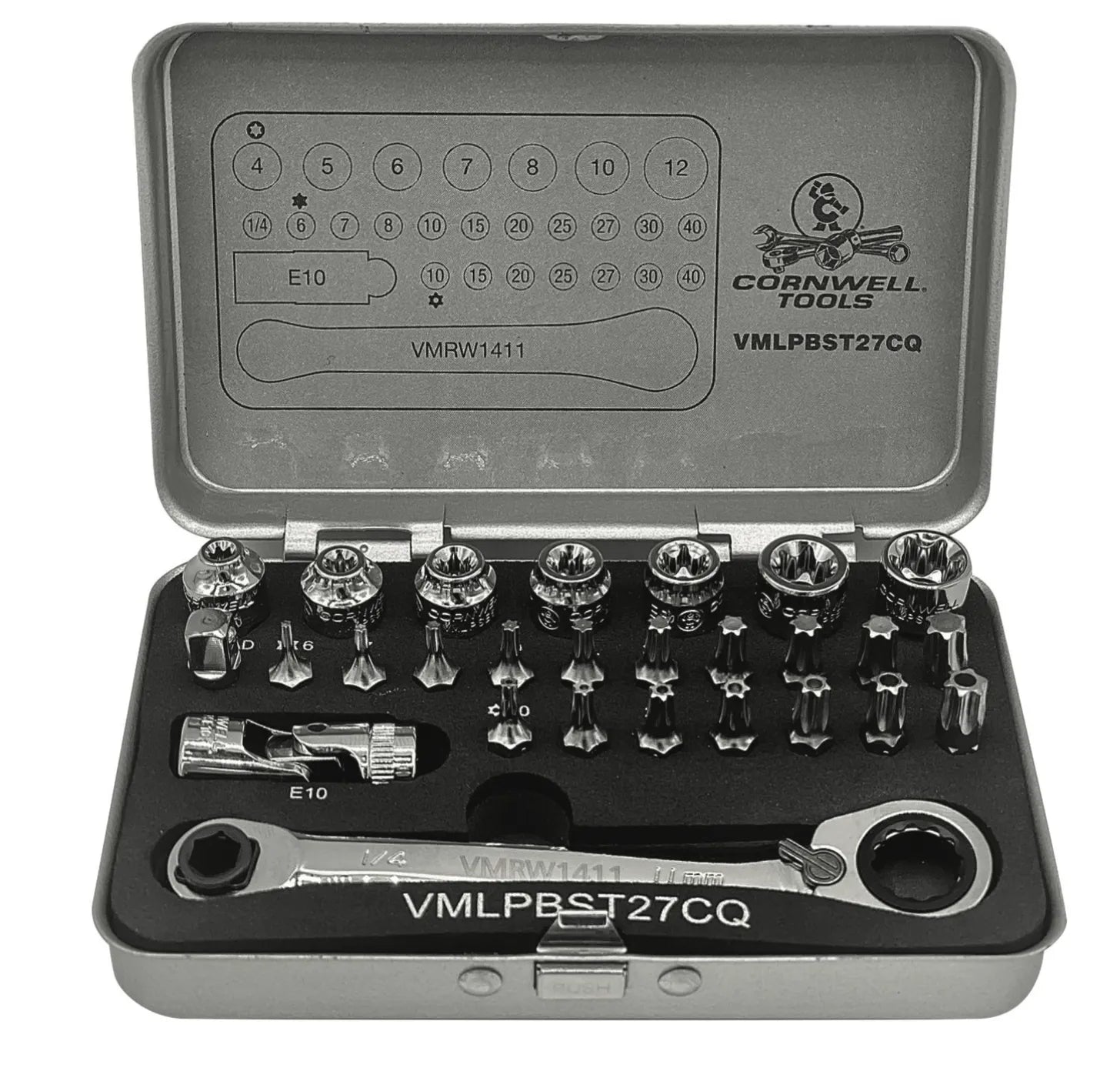 27 Piece Low Profile TORX® Socket and Bit Set