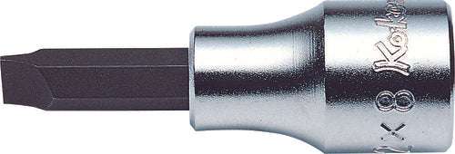 Ko-ken 3006-10 3/8 Sq. Dr. Bit Socket Slotted 1.6x10  Length 60mm