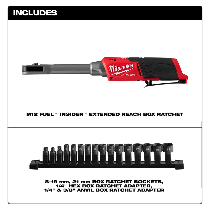Milwaukee M12 Insider Pass-Thru Ratchet BARE TOOL w/ 5.0 High Output Battery Secondary image