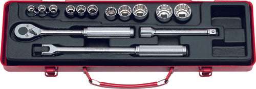 Ko-ken 3221M 3/8 Sq. Dr. 18 Piece 12-Point Metric Socket set  6-22mm