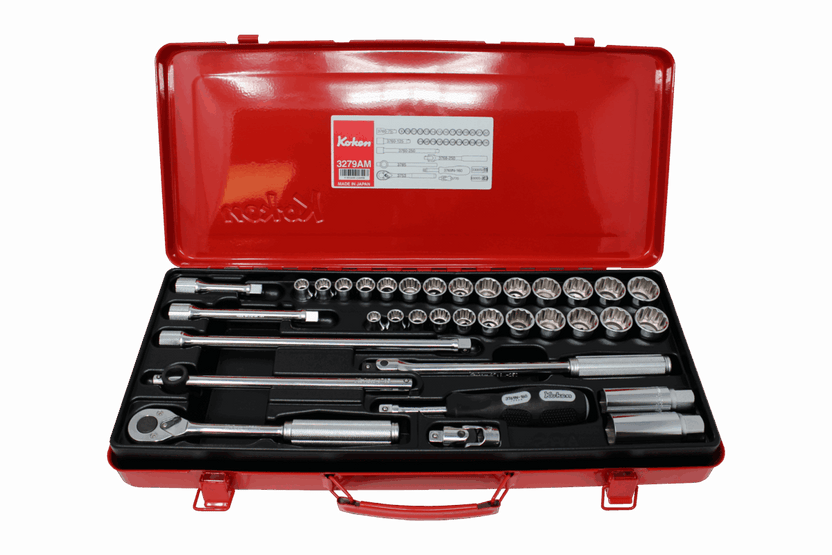 Ko-ken 3285Z Z-Series 3/8" Sq.Dr. Socket Set w/ 72 Tooth Ratchet, 26 pcs. Main image
