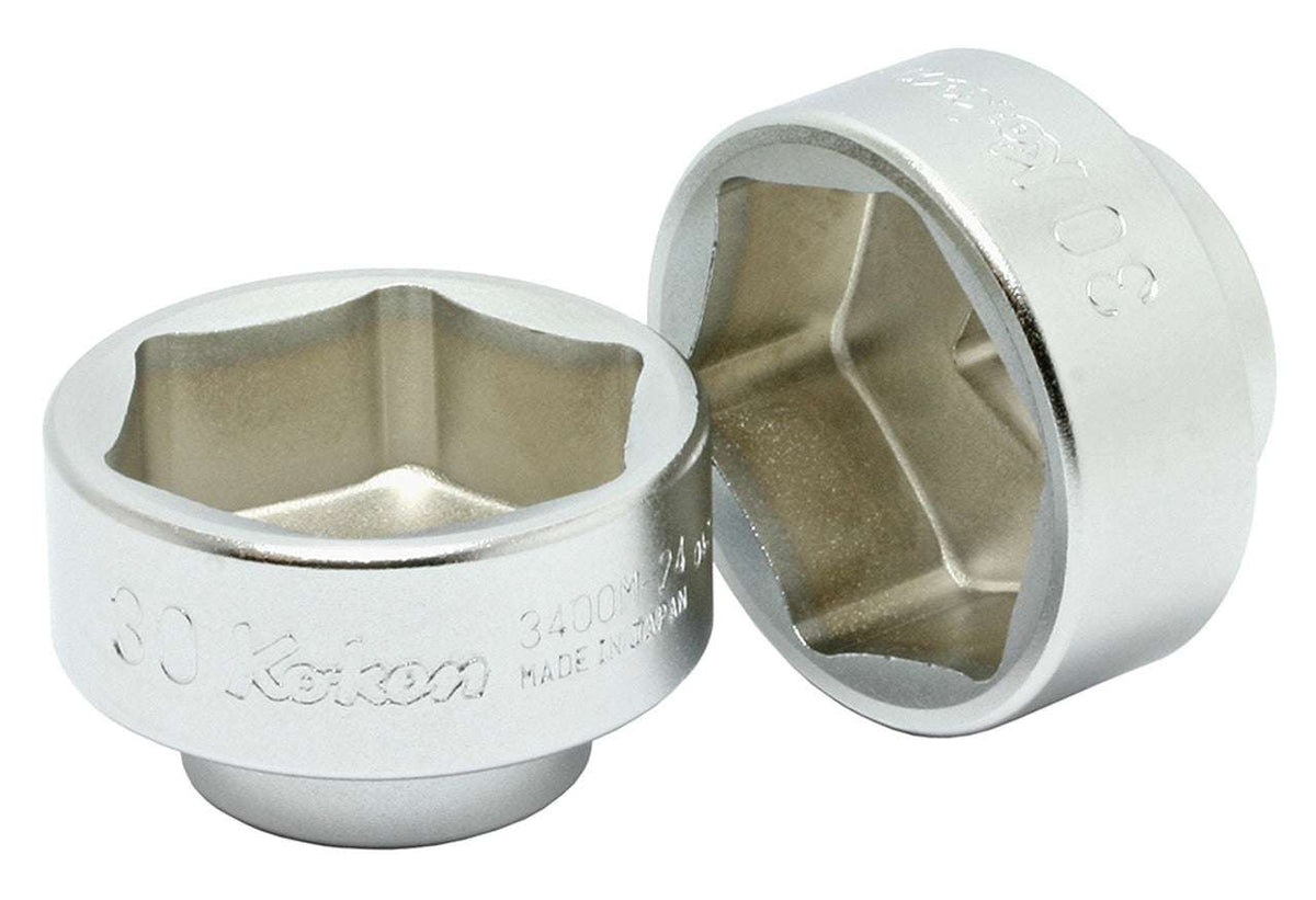 Ko-ken 3400M.24-30 3/8 Sq. Dr. Socket  30mm 6 point Length 24mm
