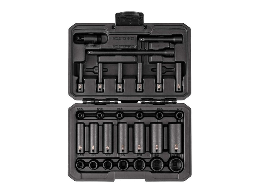 TEKTON 1/4 Inch Drive 12-Point Impact Socket Set with Case, 29-Piece (5/32-11/16 in.) | SID90404 Main image