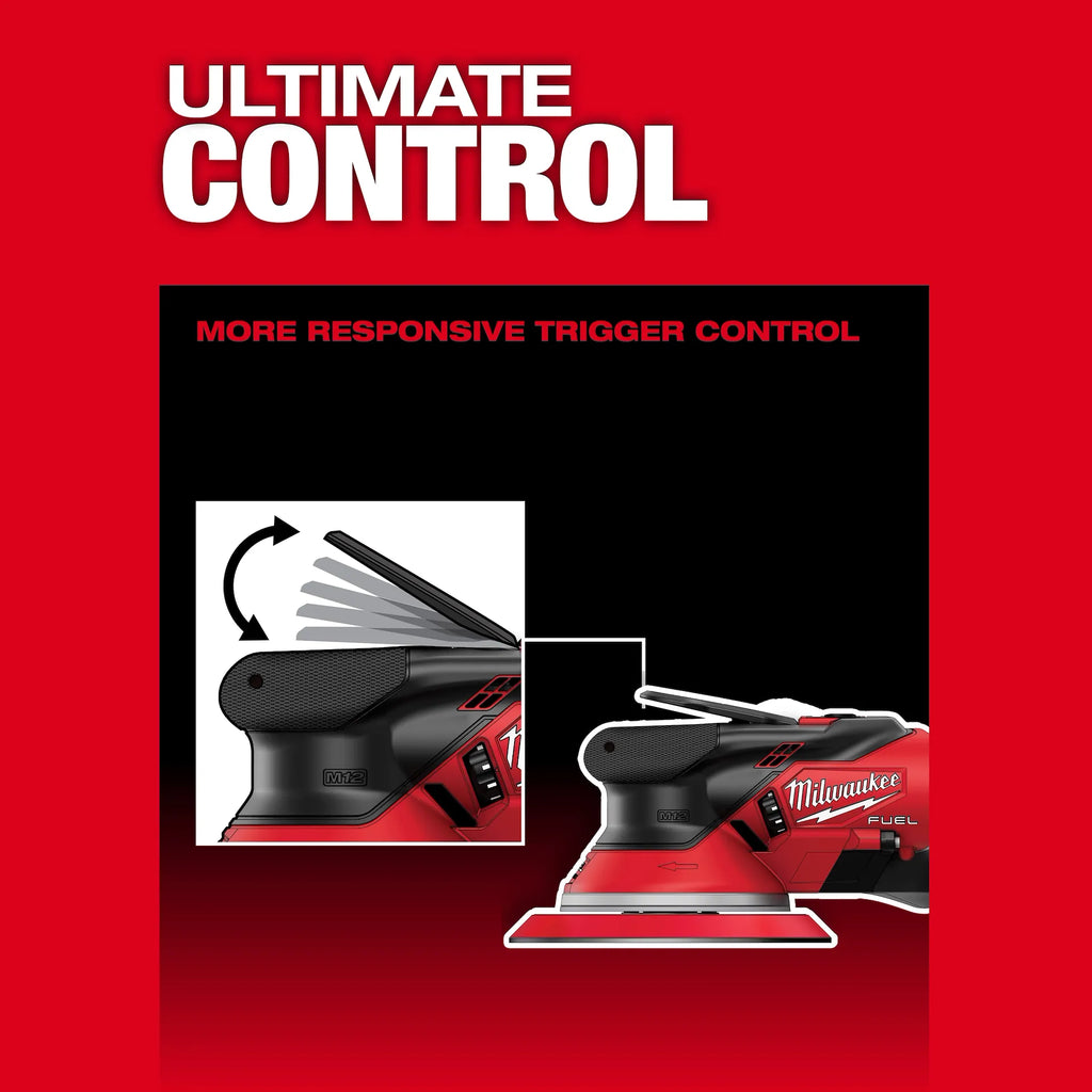 Milwaukee Tool Milwaukee Tool M12 FUEL 6 Inch Lithium-Ion Brushless Cordless 6 in. Random Orbital Sander (3/16 Inch Orbit) Kit