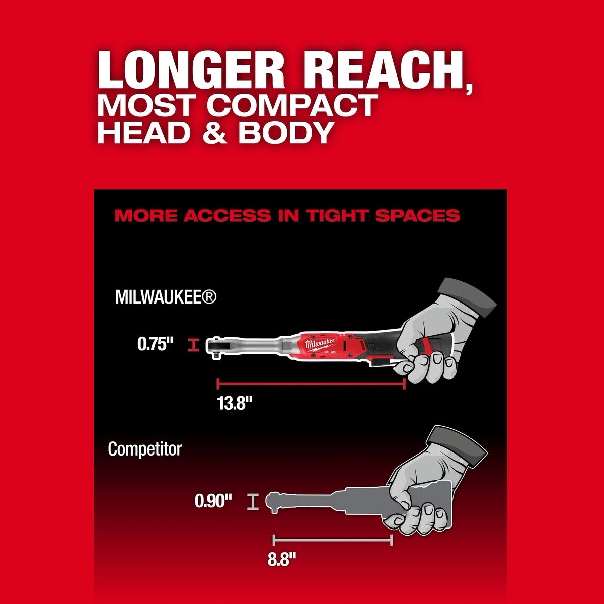 M12 FUEL™ 1/4" Extended Reach Ratchet