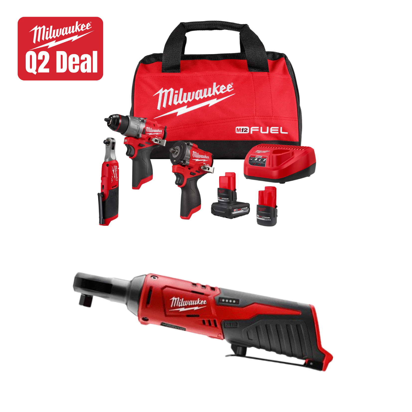 NEW Milwaukee Tool M12 FUEL 3-Tool Combo Kit w/ FREE Item