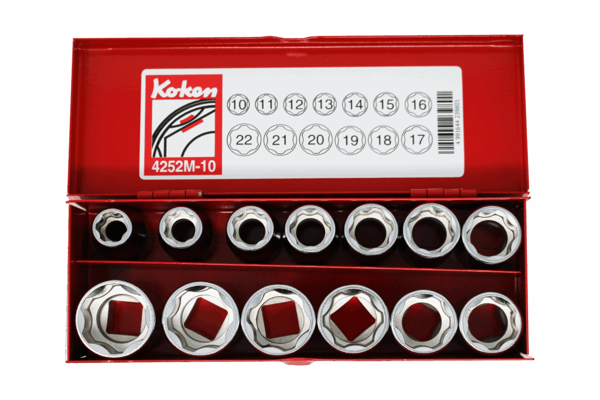 Ko-ken 4261M 1/2 Sq. Dr. 18 Piece 12-Point Metric Socket set  8-27mm