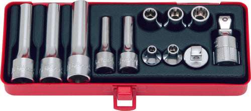 Ko-ken 4254 3/8, 1/2 Sq. Dr. 12 Piece TORXÂ® Short/Deep Socket set E6-E14