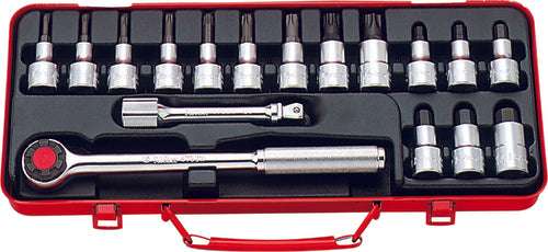 Ko-ken 4276 1/2 Sq. Dr. Bit Socket 17 piece Hex / TORXÂ® set