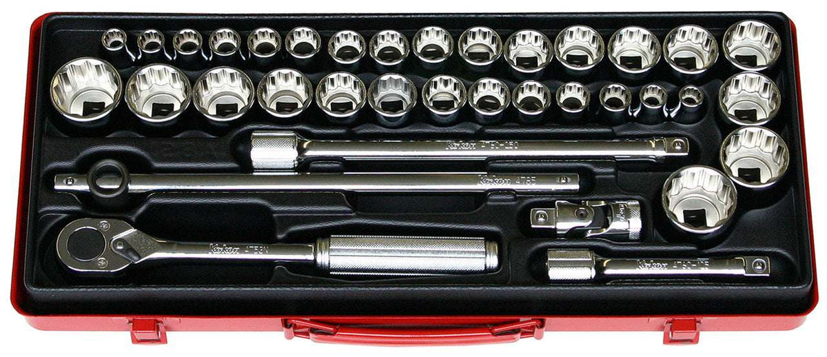 Ko-ken 4285Z 1/2 Sq. Dr. 21 Piece Z-Series 6-Point Metric Socket set  8-32mm