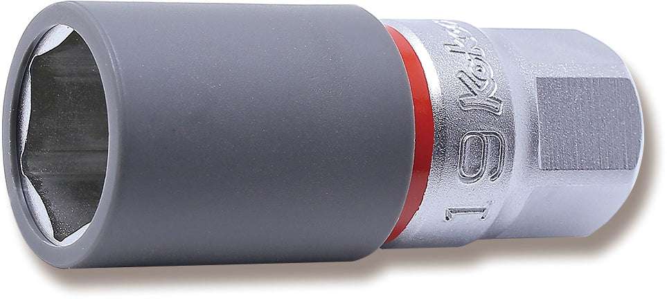Ko-ken 4300PMZ.65-21 1/2 Sq. Dr. Wheel Nut Socket  21mm Extra Thin walled Length 65mm Color coded Protector