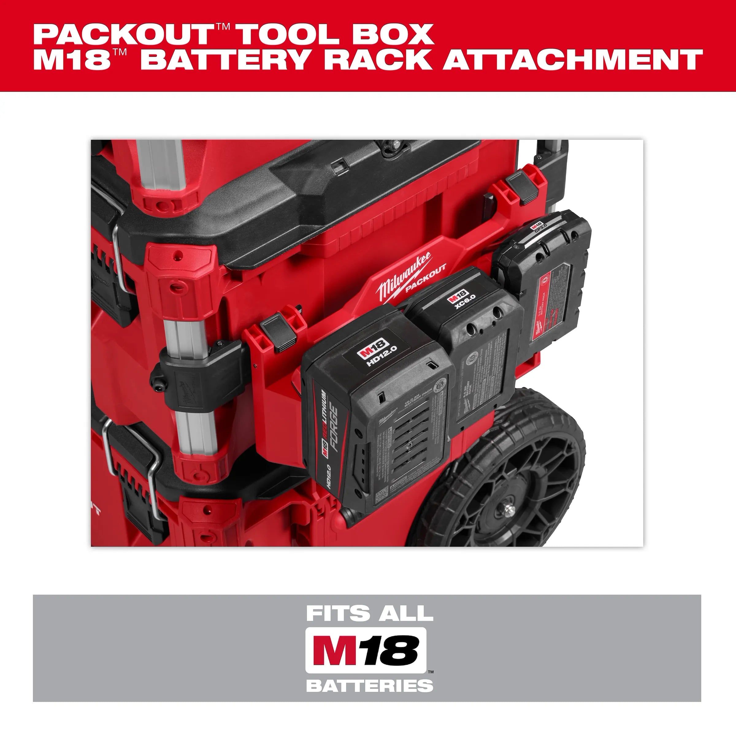 Milwaukee Tool PACKOUT Tool Box M18 Battery Rack Attachment