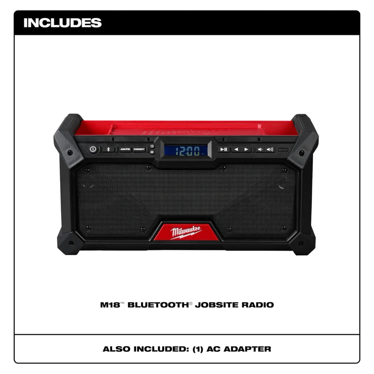 Milwaukee Tool M18 Bluetooth Jobsite Radio w/ 2 Pack of XC5.0 Batteries