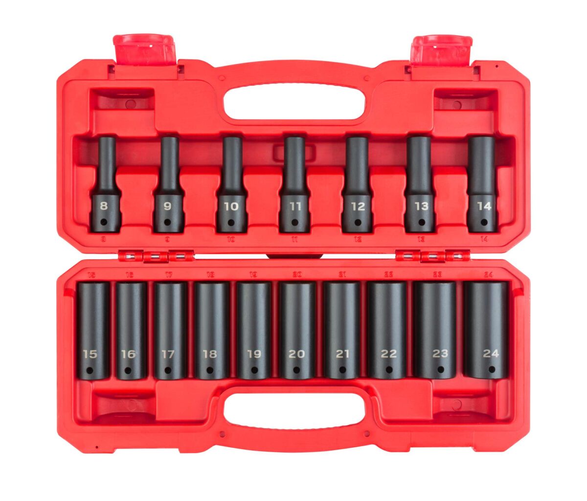 TEKTON 1/2 Inch Drive Deep 6-Point Impact Socket Set with Case, 17-Piece (8-24 mm) | SID92329 Main image