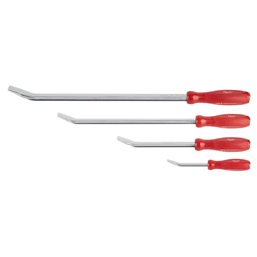 4-PC I-BEAM ALL-METAL CORE CHROME FINISH PRY BAR SET, (8, 12, 18, 24 IN.) Main image
