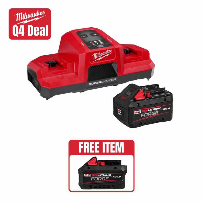 Milwaukee M18 REDLITHIUM FORGE XC8.0 and Dual Bay SUPER CHARGER Kit w/ FREE Forge XC8.0 Battery Main image