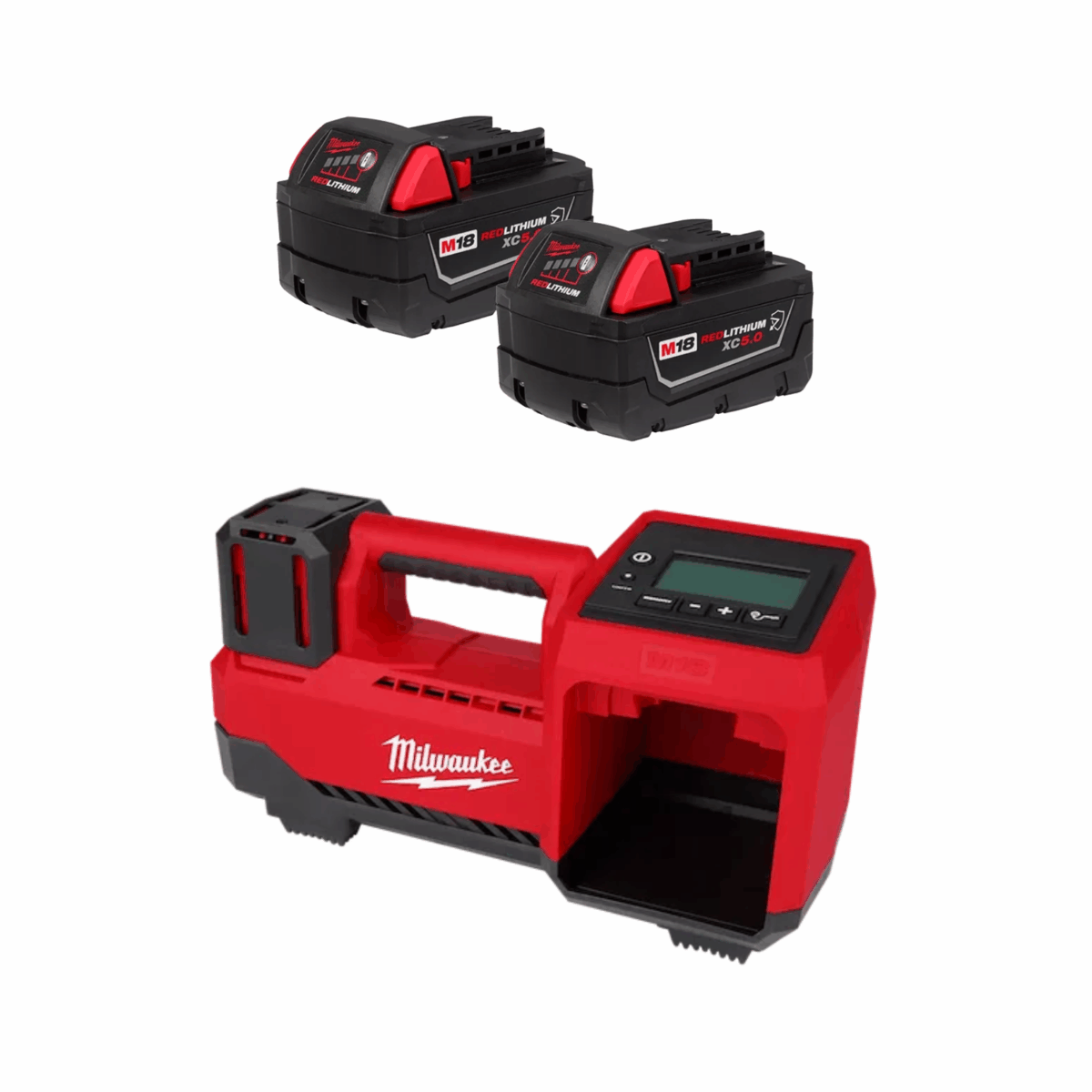 M18 Tire Inflator with 2 Pack of 5.0 Chemical Resistant Battery Main image