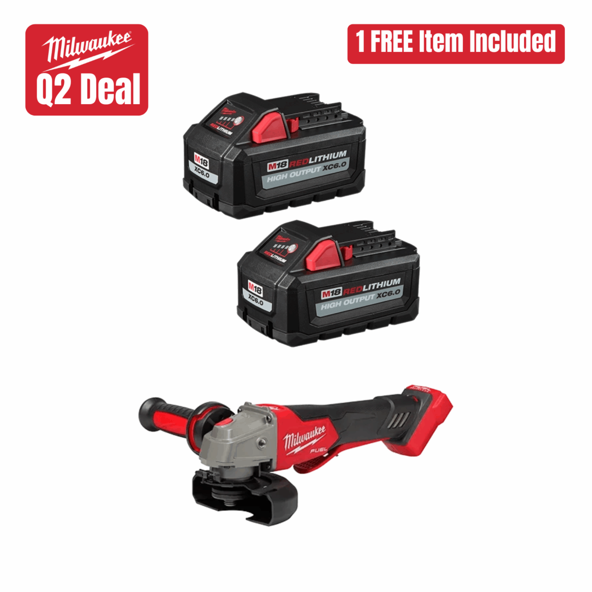 2-Pack of M18 Redlithium High Output XC 6.0 Battery w/ Free Item