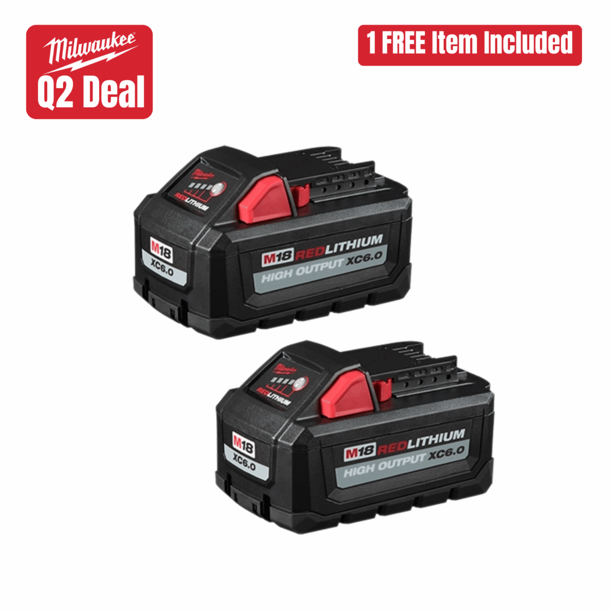 2-Pack of M18 Redlithium High Output XC 6.0 Battery w/ Free Item Main image