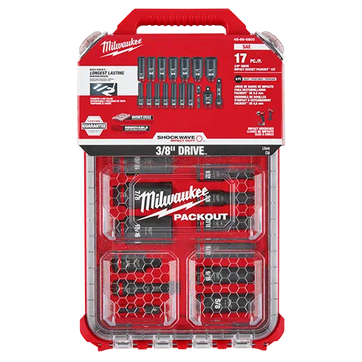SHOCKWAVE Impact Duty™ Socket 3/8” Dr 17PC SAE PACKOUT Set
