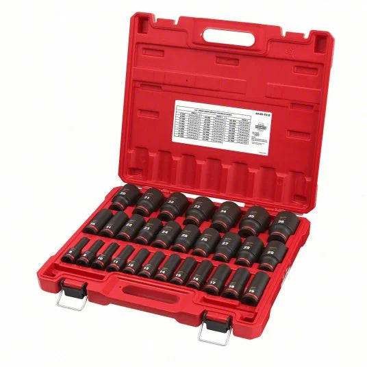 The MILWAUUSHOCKWAVE Impact Duty™ 1/2 in. Drive Metric Deep 6 Point Socket Set Main image
